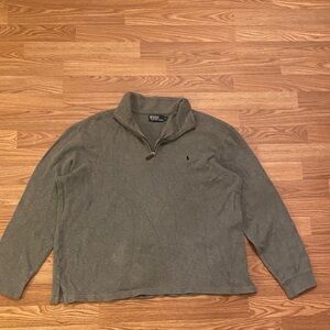 Ralph Lauren Men's Cotton Zip Up Gray Sweater
